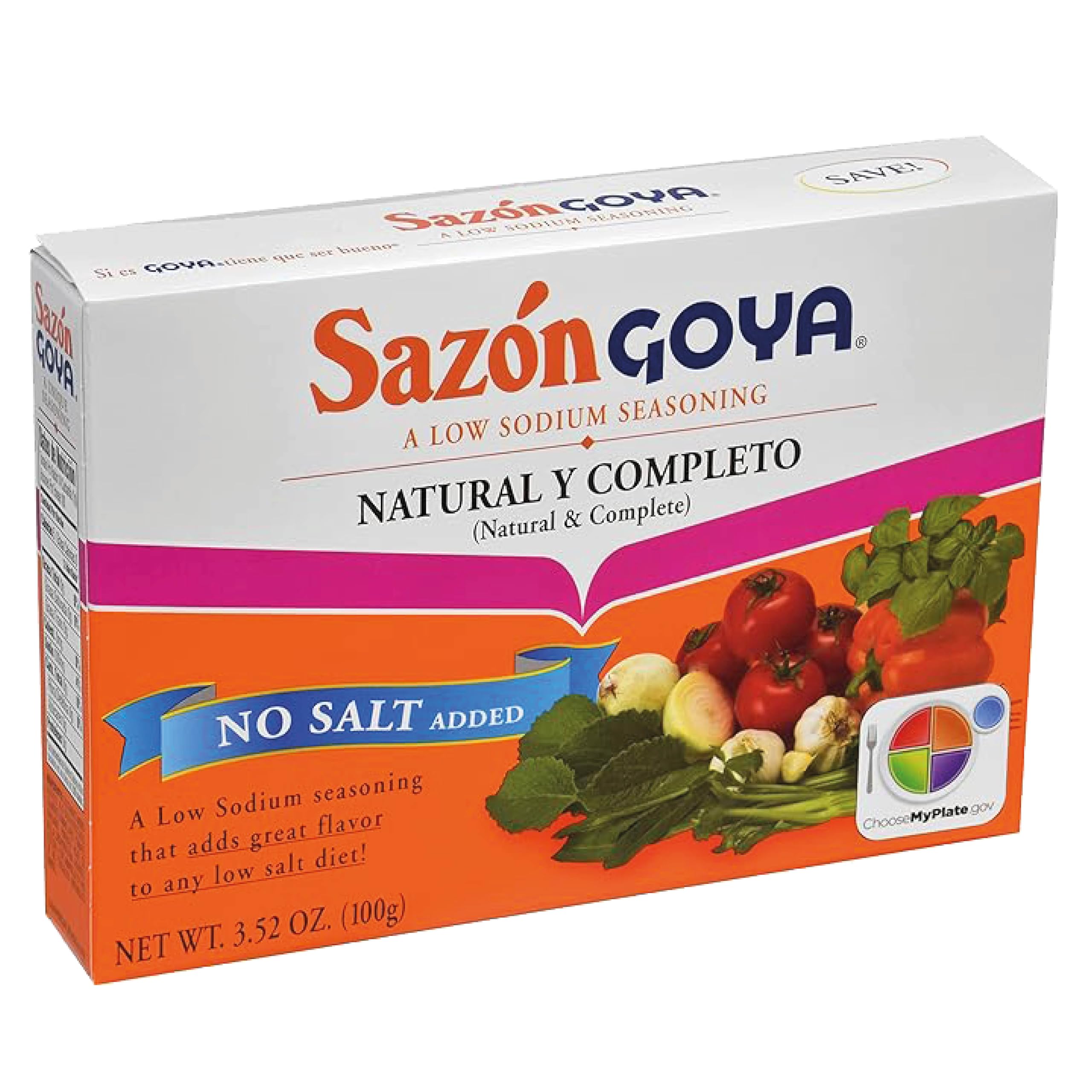Product image of Goya Sazon Natural and Complete Low Sodium Latin Spice Blend All Purpose Mexican Seasoning No Salt Added